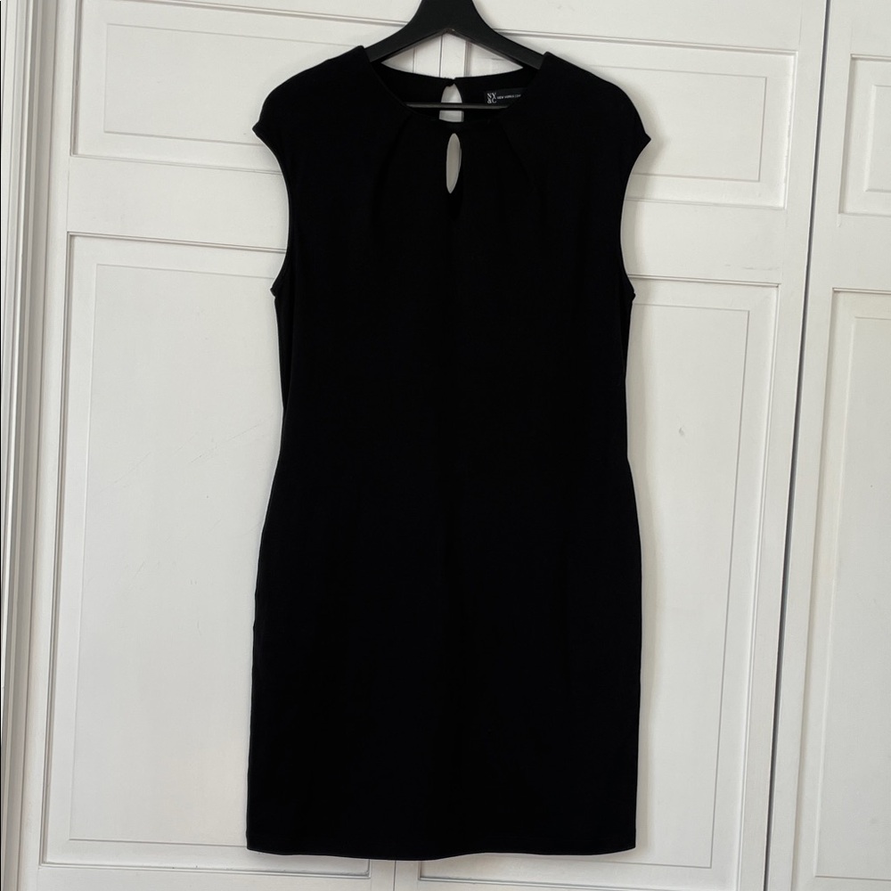 New York & Company Black Keyhole‎ Mini Dress | 100% Cotton